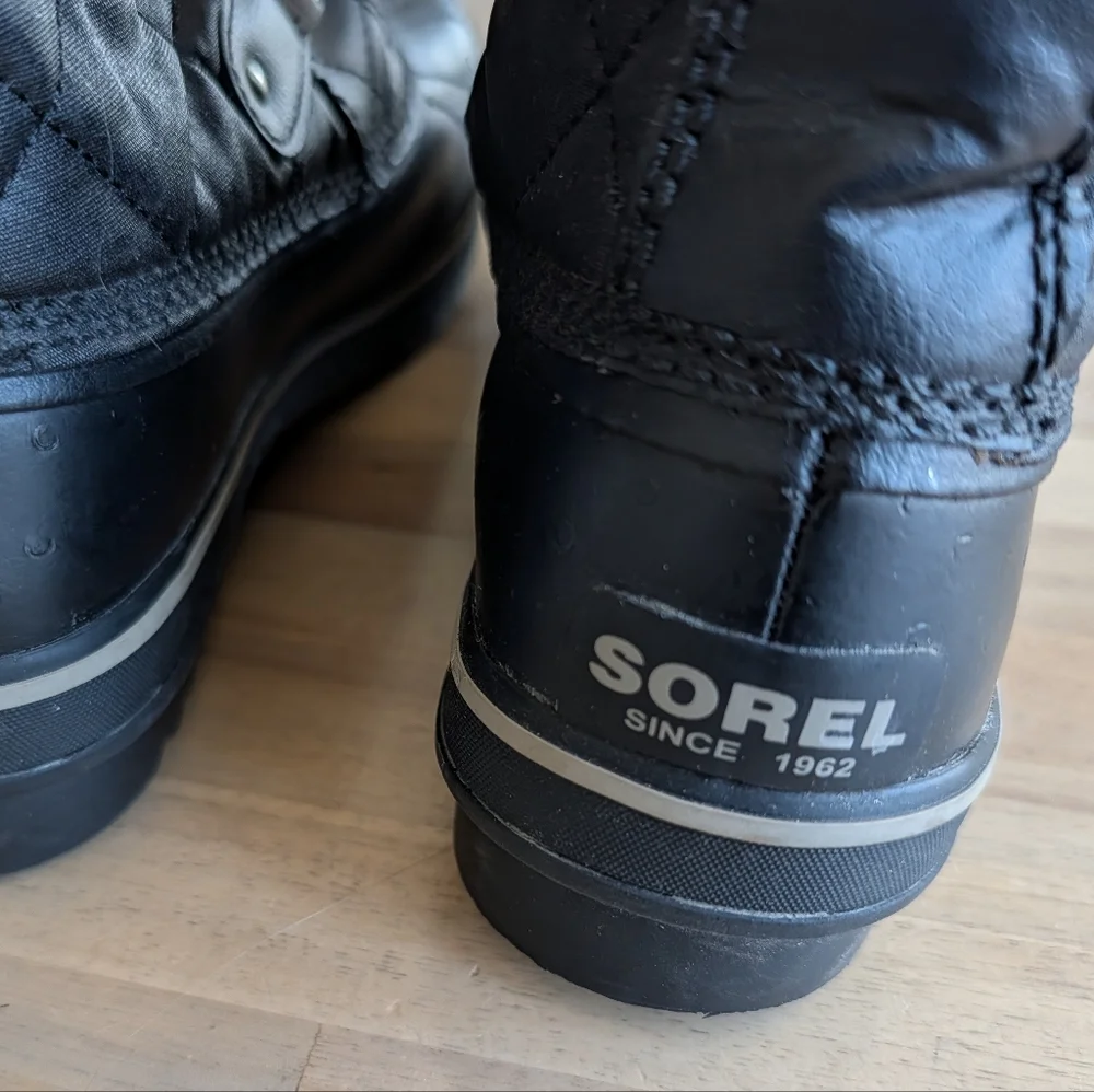 Sorel Women's Black Tofino II LL1846-011 Quilted Faux Fur Winter Boots Sz US 7.5